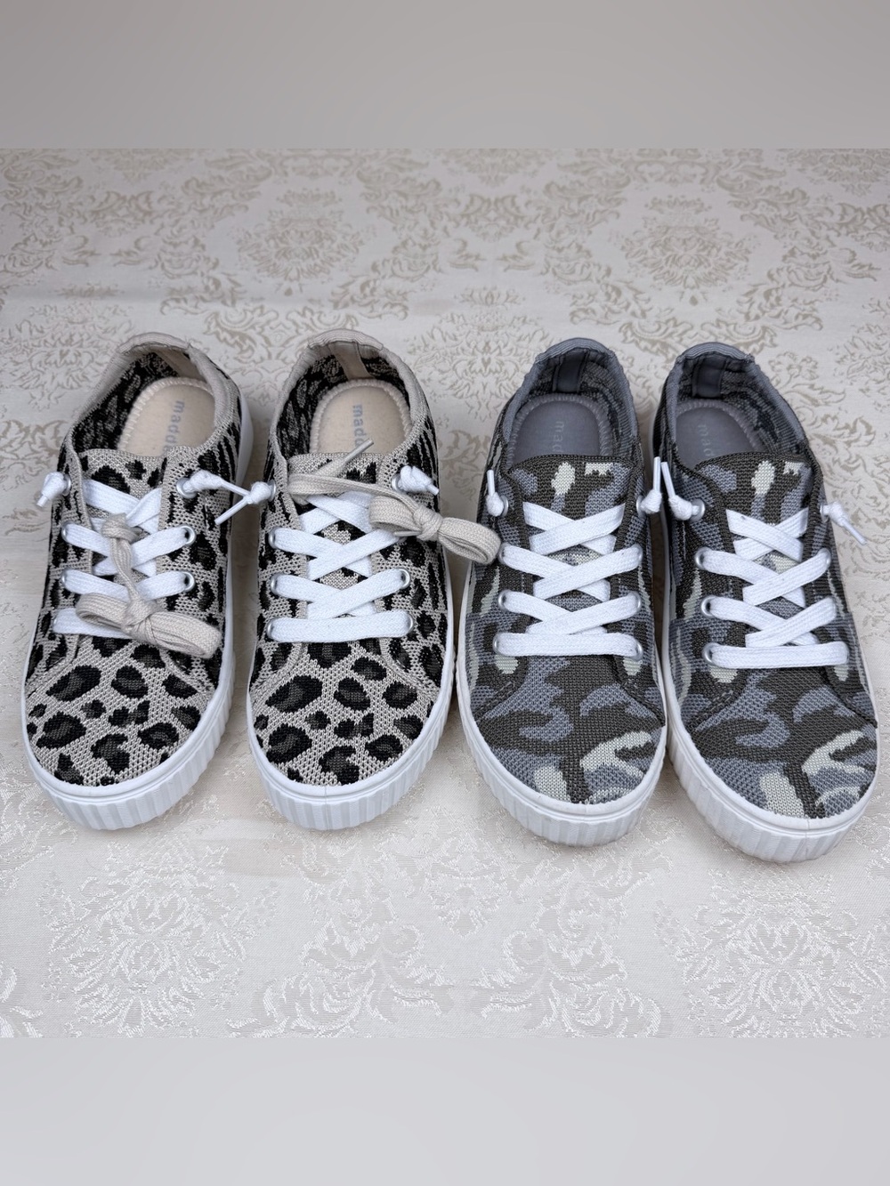 Madden Girl Low-Top Casual Sneakers in Camo and Animal Print (2 Pairs)